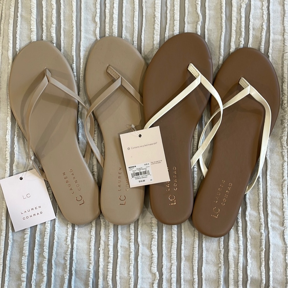 NWT LC Lauren Conrad flip flops Size 8